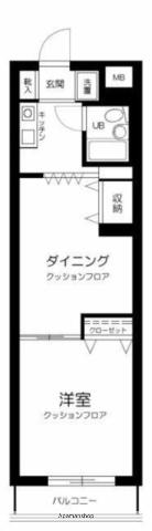 コスモ千駄木(1DK/2階)の間取り写真