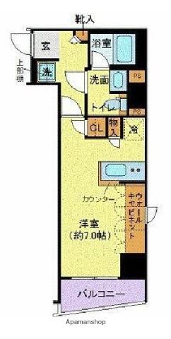 フェルクルール秋葉原(ワンルーム/4階)の間取り写真