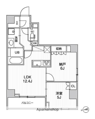 ジェノヴィア新高島平スカイガーデン(1SLDK/5階)の間取り写真