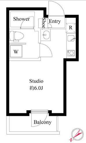 セレブラーレ町屋(ワンルーム/3階)の間取り写真