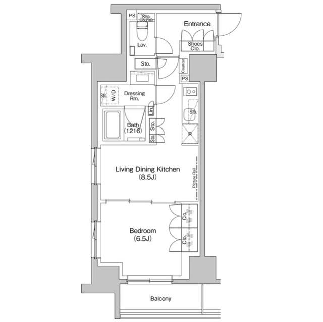 ザ・パークハビオ入谷(1LDK/11階)の間取り写真
