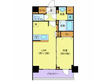 プレサンスブルーム浅草ノース(1LDK/5階)の間取り写真