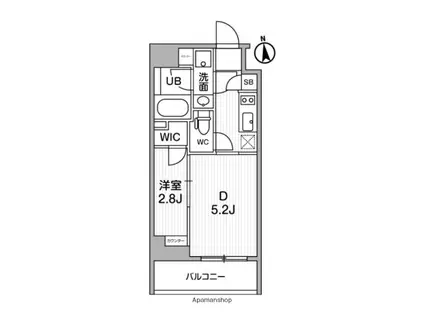 ALTERNA東池袋(2K/3階)の間取り写真