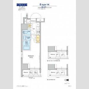 プラウドフラット浅草アベニュー(1K/8階)の間取り写真
