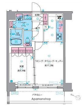 GENOVIA南千住ⅥSKYGADEN(1LDK/3階)の間取り写真