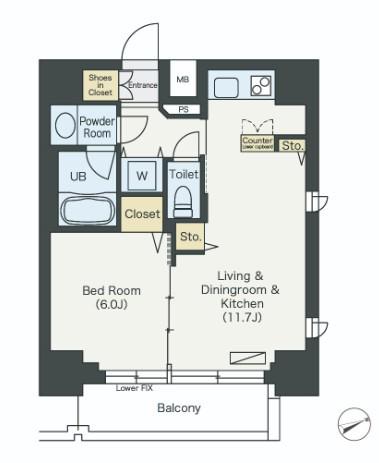 エミリブ池袋(1LDK/10階)の間取り写真