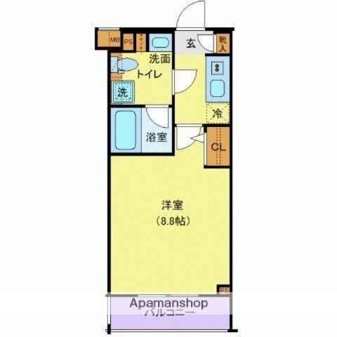 ジェノヴィア板橋東山町スカイガーデン(1K/2階)の間取り写真