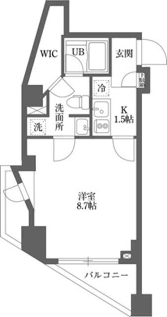 ムーブメンツ西早稲田(1K/8階)の間取り写真
