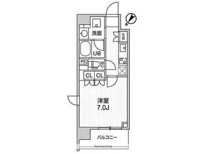 ディームス大塚(1K/6階)の間取り写真