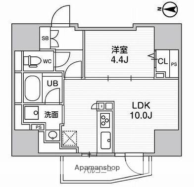 ディームス入谷Ⅱ(1LDK/6階)の間取り写真