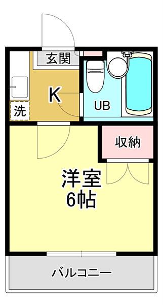 新吉第三ビル(1K/3階)の間取り写真