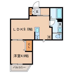 シャルール(1LDK/1階)の間取り写真