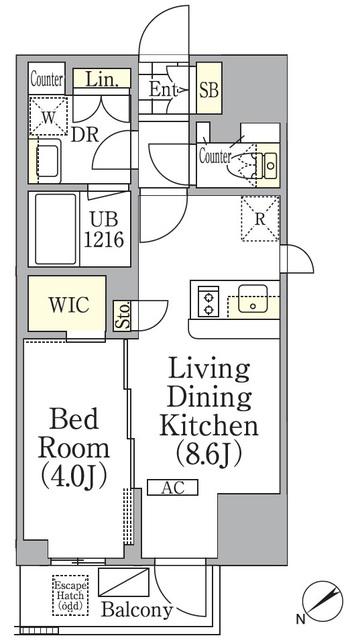 ジオエント池袋(1LDK/9階)の間取り写真