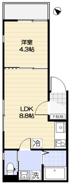T-セレステ(1LDK/3階)の間取り写真