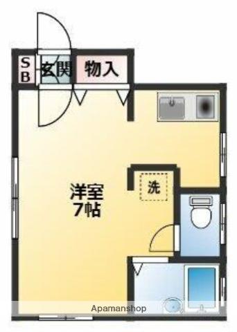 シャイニングハウス(1K/1階)の間取り写真
