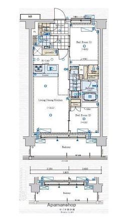 ジェノヴィア赤羽(2LDK/3階)の間取り写真