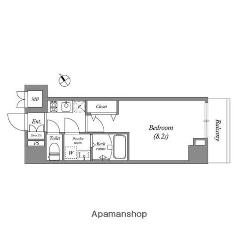 GRANPASEO田端D(1K/2階)の間取り写真
