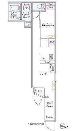 GRADO NISHI-NIPPORI(1LDK/2階)の間取り写真