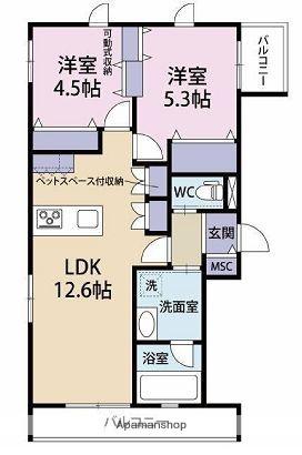 ルクール東池袋(2LDK/3階)の間取り写真