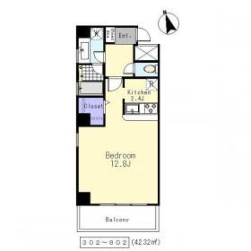 ル・ポン・デスポワール(ワンルーム/7階)の間取り写真