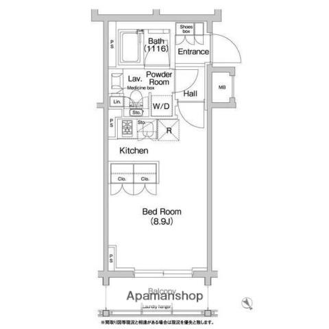 コンフォリア浅草橋(ワンルーム/7階)の間取り写真