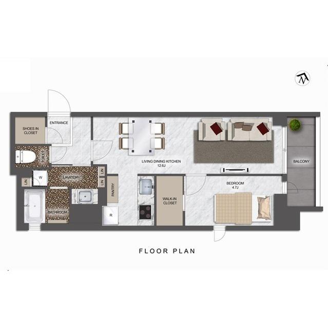 シーズンフラッツ東十条(1LDK/9階)の間取り写真