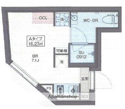 プラティーク神楽坂DUAL(1K/1階)の間取り写真