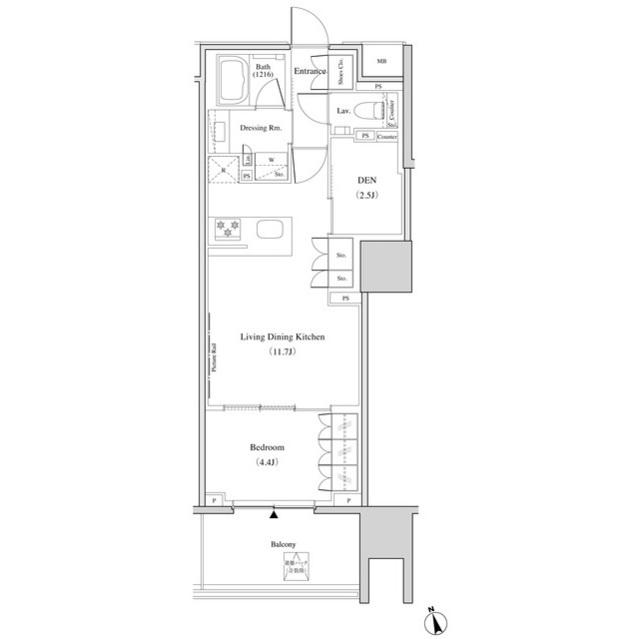 ザ・パークハビオ北千住(1LDK/8階)の間取り写真
