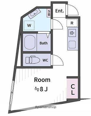 LIZ西日暮里(ワンルーム/1階)の間取り写真