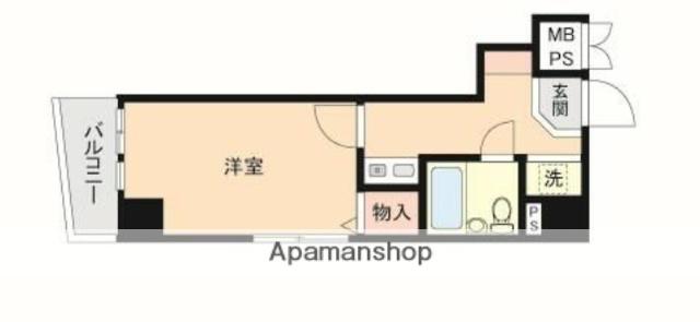 エテルナ(1K/4階)の間取り写真