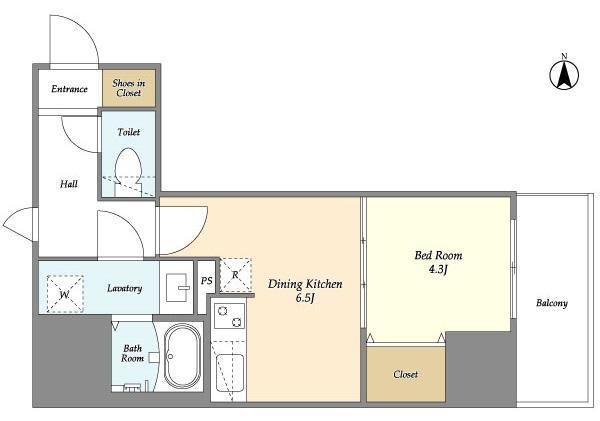 CREATIF上野入谷(1DK/10階)の間取り写真