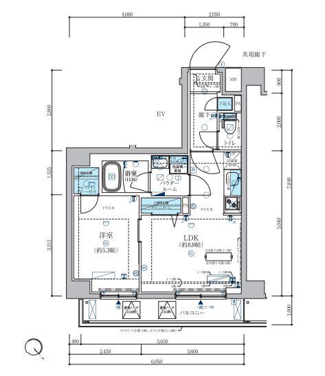 メインステージ板橋志村Ⅲ(1LDK/1階)の間取り写真