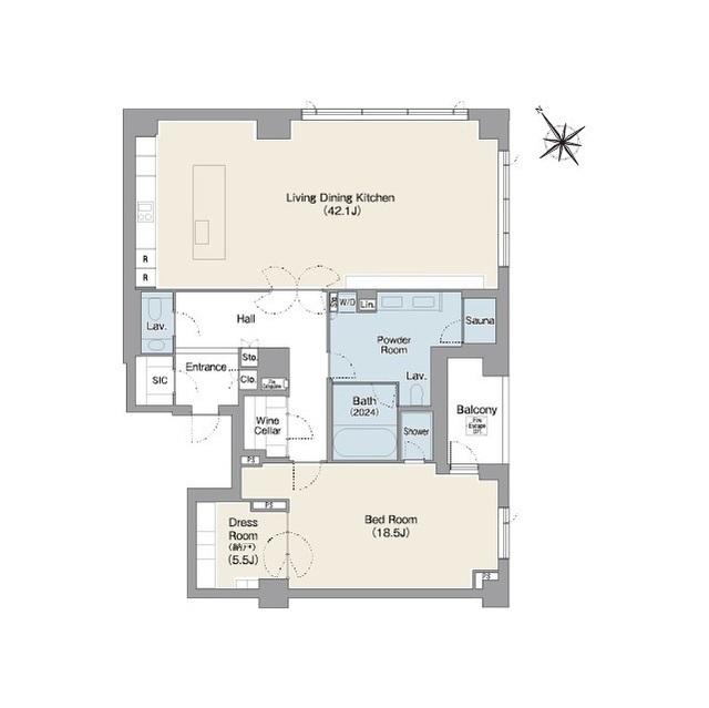 プレステージレジデンス白金台(1SLDK/1階)の間取り写真