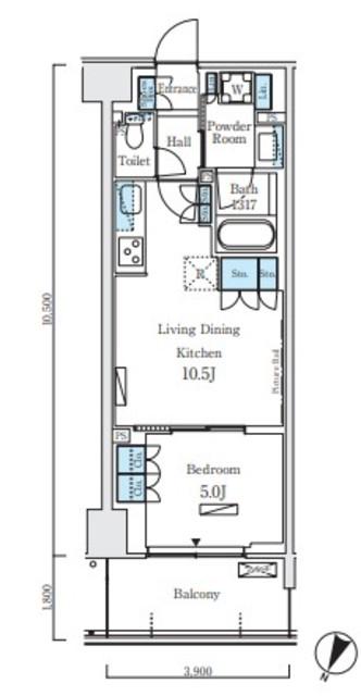ロイヤルパークス赤羽ノース(1LDK/5階)の間取り写真