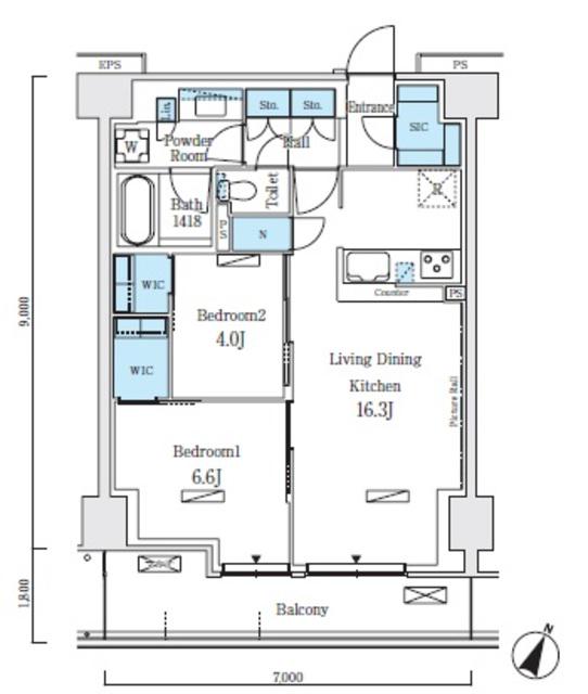 ロイヤルパークス赤羽ノース(2LDK/3階)の間取り写真