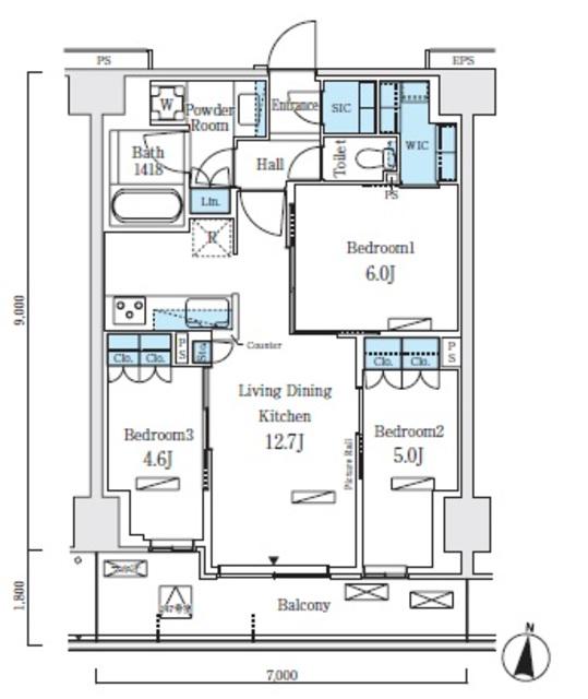 ロイヤルパークス赤羽ノース(3LDK/5階)の間取り写真