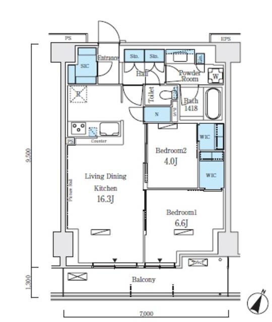 ロイヤルパークス赤羽ノース(2LDK/3階)の間取り写真