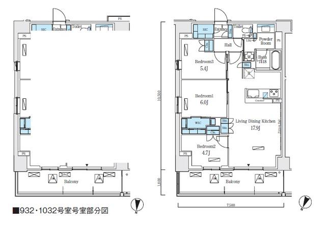 ロイヤルパークス赤羽ノース(3LDK/9階)の間取り写真