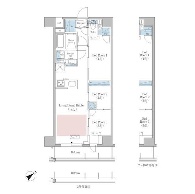 アーバネックス早稲田(3LDK/3階)の間取り写真