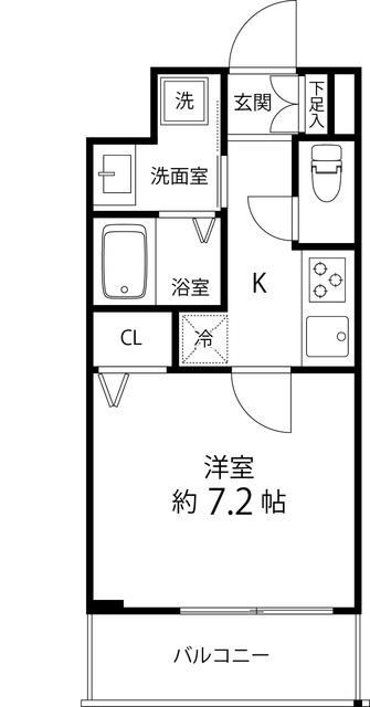 SAION町屋(1K/6階)の間取り写真