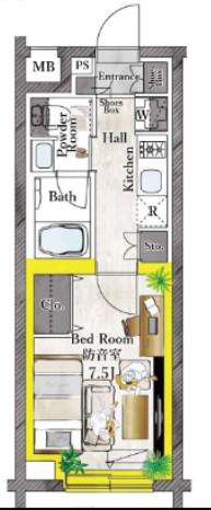 プラネソシエプラス桜台(1K/3階)の間取り写真