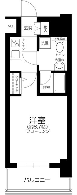 メインステージ王子Ⅱ(1K/4階)の間取り写真