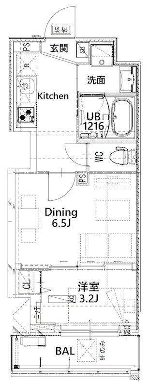 N-FLATS板橋(1DK/5階)の間取り写真