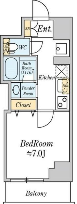 クレストコート志村坂上(1K/6階)の間取り写真