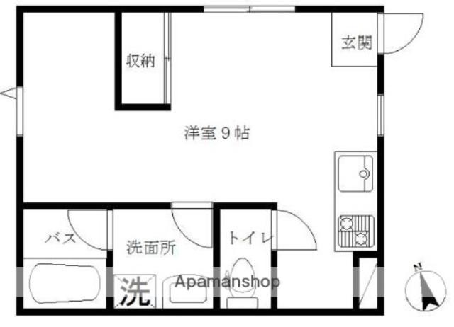 ハーフガーデンハウス(ワンルーム/2階)の間取り写真