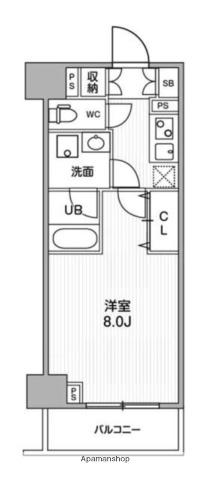 ジェノヴィア南千住Ⅳスカイガーデン(1K/6階)の間取り写真