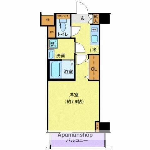 ジェノヴィア田端3グリーンヴェール(1K/3階)の間取り写真