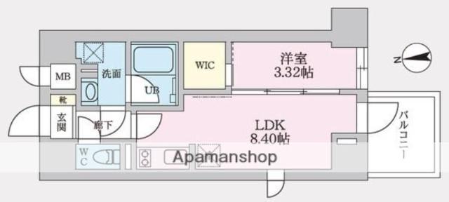 タスキプライムテラス後楽園(1LDK/4階)の間取り写真