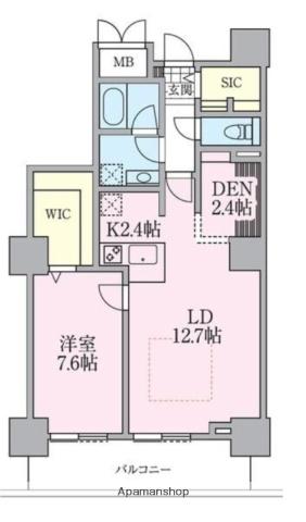 ロイヤルパークスタワー南千住(1SLDK/33階)の間取り写真
