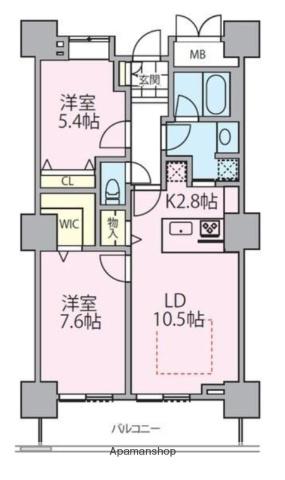 ロイヤルパークスタワー南千住(2LDK/13階)の間取り写真